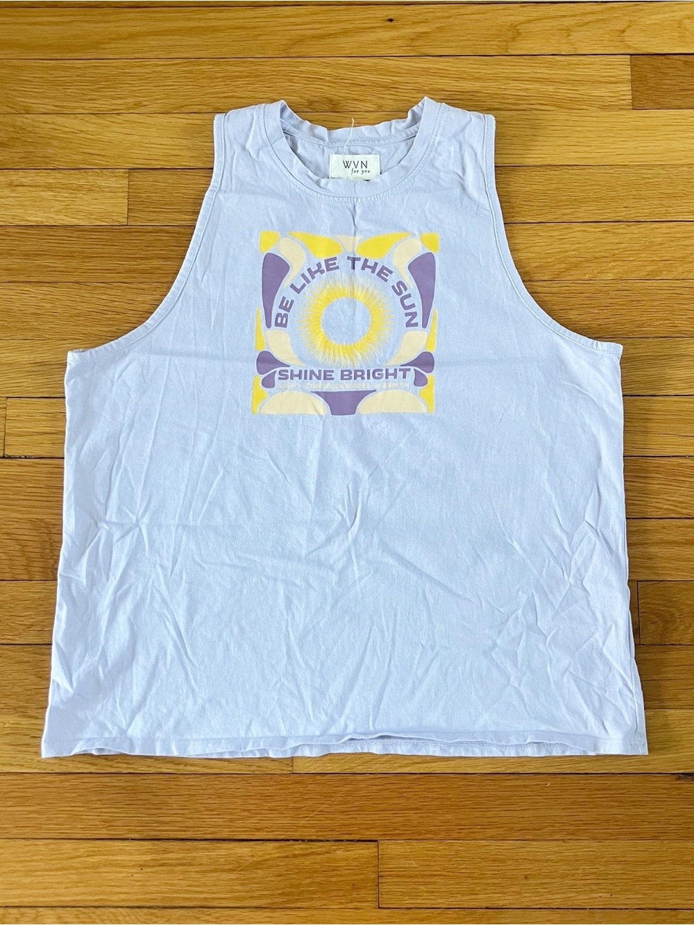 WVN Purple Sun Sunshine Hippie Boho Summer Organic Cotton Tank XL Extra Large